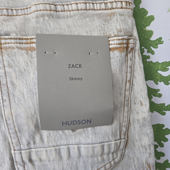 Acid Wash Hudson Skinny Distressed Jeans - Picture 5 of 13